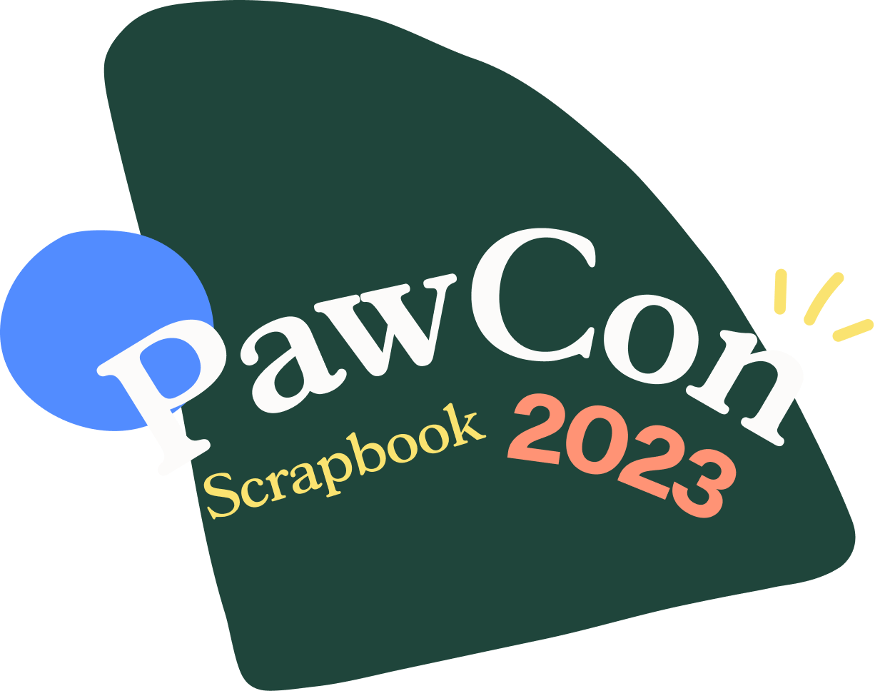 image of PawCon scrapbook 2023 logo